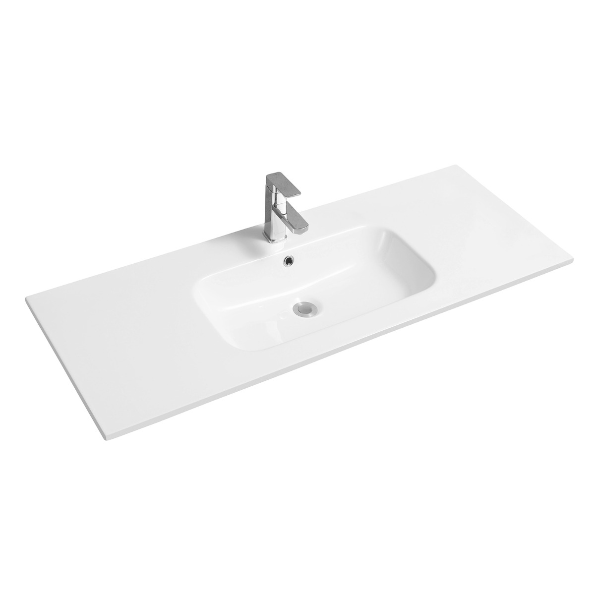 4010 Ceramic 121cm Thin-Edge Inset Basin with Oval Bowl