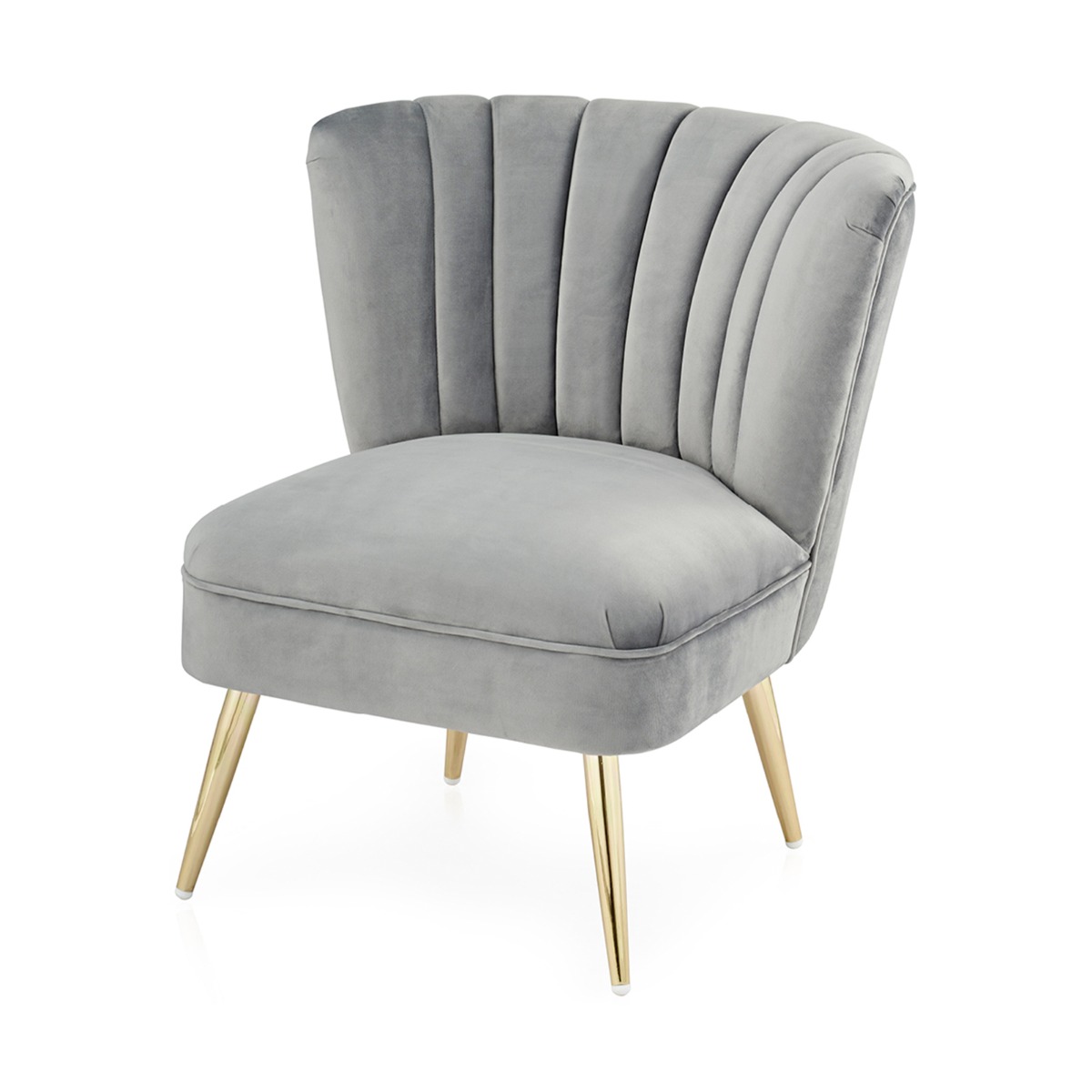 Bailey Velvet Single Chair in Silver Grey