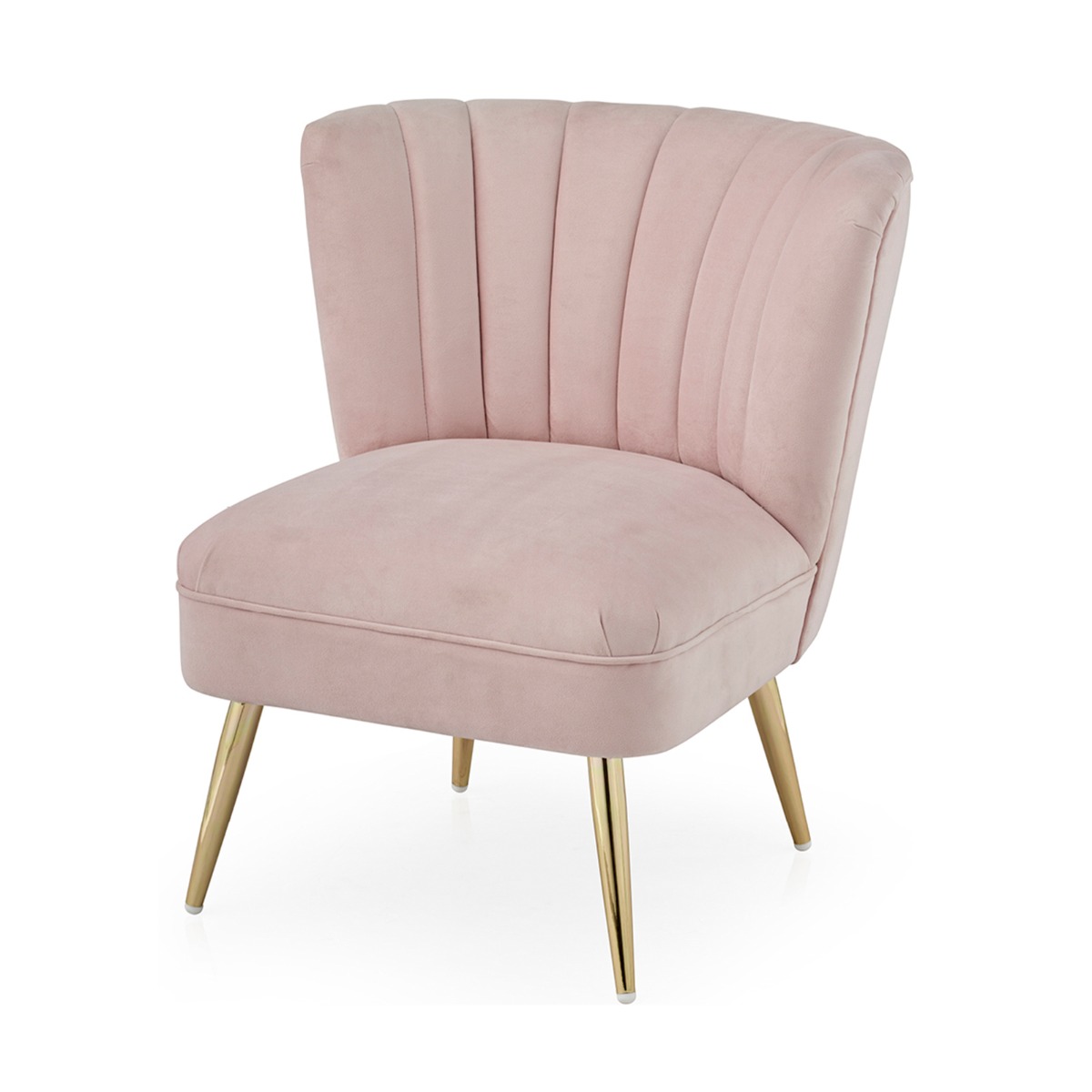Bailey Velvet Single Chair in Rose Pink