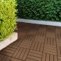 Polydeck (Pack of 12) Woodgrain-Effect 30x30cm Decking Tiles in Brown