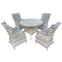 Knightsbridge XL Rattan 4 Seat Dining Set in Dove Grey