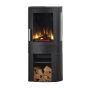  Neo Deluxe 2kw Holographic Electric Stove with Logstore Base in Black