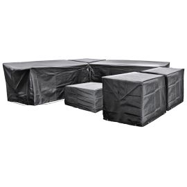 EZBreathe Malta 8 Seat Twin Chair Furniture Set Cover in Black