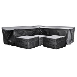 EZBreathe Malta 8 Seat Twin Stool Furniture Set Cover in Black