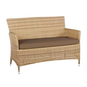 Hawaii Rattan 2 Seat Sofa in 4 Seasons with Brown Cushions