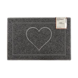 Heart Large Embossed Doormat in Grey