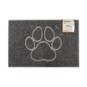 Paw Large Embossed Doormat in Grey