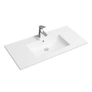 Thin-Edge 4001A Ceramic 101cm Inset Basin with Scooped Bowl