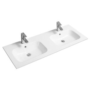 Thin-Edge 4010 Ceramic 121cm Double Inset Basin with Oval Bowl