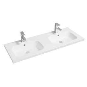 Mid-Edge 5414 Ceramic 121cm Double Inset Basin with Oval Bowl