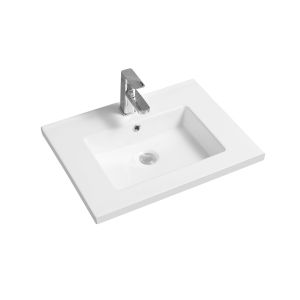 5012 Ceramic 60cm Mid-Edge Inset Basin with Rectangular Bowl