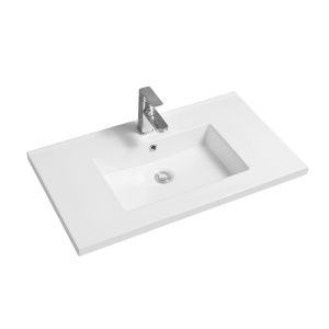 5012 Ceramic 80cm Mid-Edge Inset Basin with Rectangular Bowl