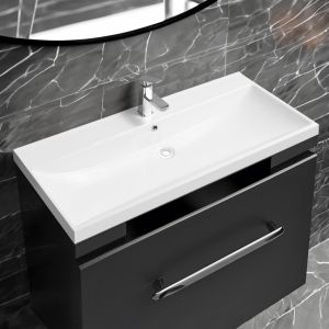 5409 Ceramic 100.5cm Thick-Edge Inset Basin with Scooped Full Bowl