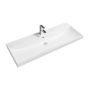 Thick-Edge 5409 Ceramic 120.5cm Inset Basin with Scooped Full Bowl