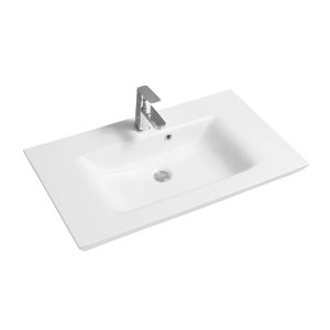 Flared Mid-Edge 5097 Ceramic 86cm Inset Basin with Flared Wide Bowl