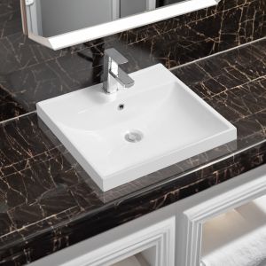 5409 Ceramic 51cm Thick-Edge Inset Basin with Scooped Full Bowl