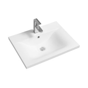 5089 Ceramic 61cm Thin-Edge Inset Basin with Dipped Bowl