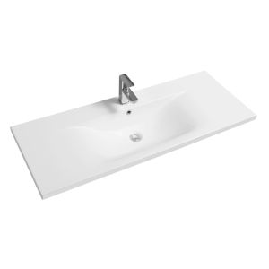 Thin-Edge 5089 Ceramic 121cm Inset Basin with Dipped Bowl