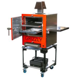 Grizzly Cubster Outdoor Oven in Red with Trolley & Cover