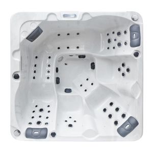 Happy+ Luxury 5 Seat Hot Tub in White/Grey