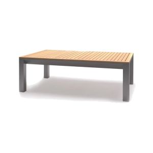 Tanla Coffee Table in Grey with Teak Top