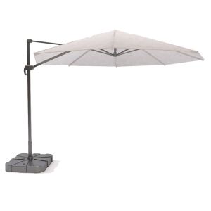 Baasi Cantilever Parasol in Creamy White with Base