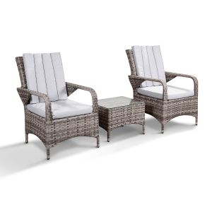 Paige Rattan 2 Seat Tea for Two Set in Cappuccino
