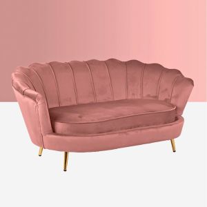 Millie Velvet 2 Seat Sofa in Rose Pink