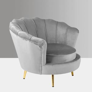 Millie Velvet Single Chair in Silver Grey