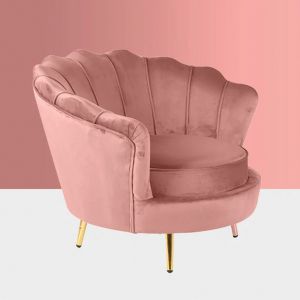 Millie Velvet Single Chair in Rose Pink