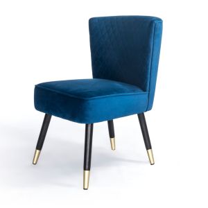 Bethan Velvet Single Chair in Royal Blue