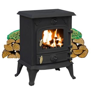 5kW Cast Iron Solid Multifuel Wood Burning Stove + Firewood