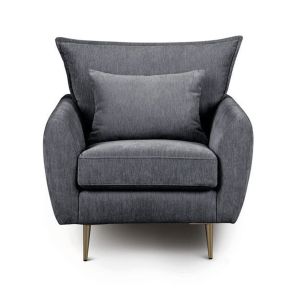 Giles Fabric Arm Chair in Charcoal