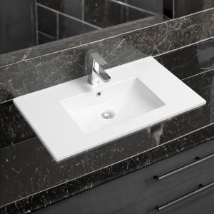 4001A Ceramic 91cm Thin-Edge Inset Basin with Scooped Bowl