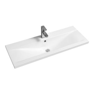 5004 Ceramic 101cm Mid-Edge Inset Basin with Dipped Bowl