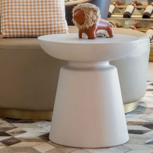 Kylix GRC Side Table in Cream White