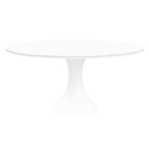 Fano Aluminium 6 Seater Dining Table in White with Matte White Glass