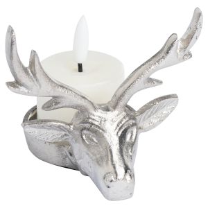 Farrah Collection Silver Stag Tea light Candle Holder