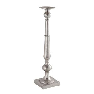 Farrah Collection Silver Tall Dinner Candle Holder