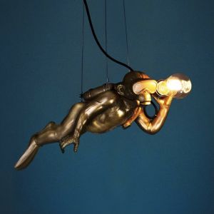 Scuba Sam Monkey Ceiling Lamp in Gold