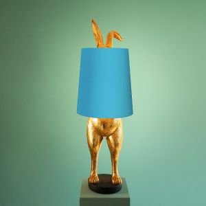 Hiding Hare Table Lamp in Gold & Turquoise