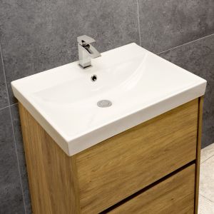 5409 Ceramic 60.5cm Thick-Edge Inset Basin with Scooped Full Bowl