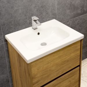 5414 Ceramic 61cm Mid-Edge Inset Basin with Oval Bowl
