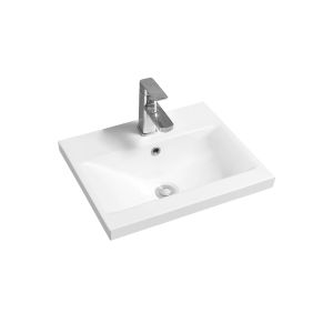 5004 Ceramic 51cm Mid-Edge Inset Basin with Dipped Bowl
