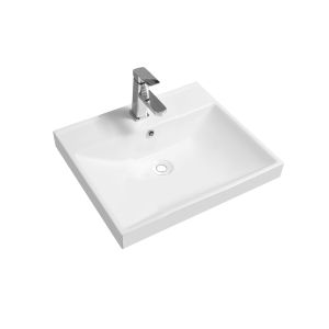 5409 Ceramic 51cm Thick-Edge Inset Basin with Scooped Full Bowl