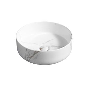 7844 Ceramic Vert Round Countertop Basin in Marble Effect