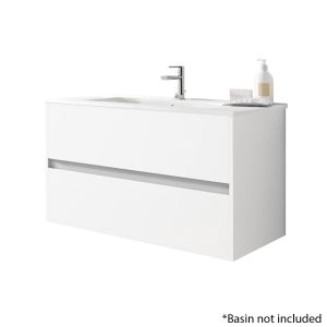 Alba 100cm 2 Drawer Basin Unit in Gloss White