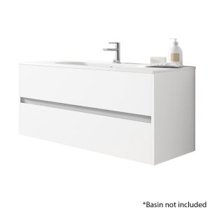 Alba 120cm 2 Drawer Basin Unit in Gloss White