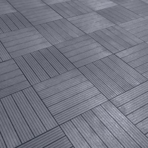 Cosmpolitan (Pack of 10) ECO Interlocking 30x30cm Decking Tiles in Cool Grey