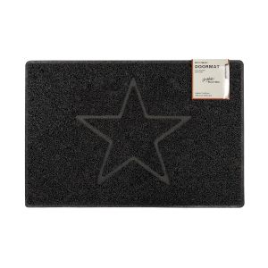 Star Large Embossed Doormat in Black